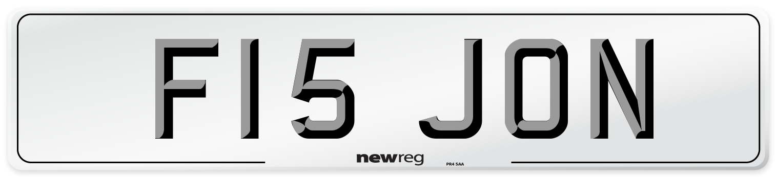 F15 JON Number Plate from New Reg